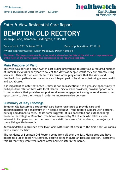 Bempton Old Rectory Enter and View