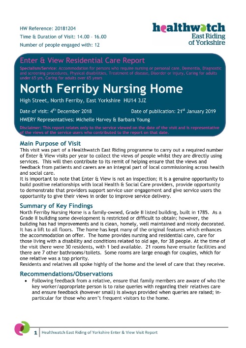 North Ferriby Nursing Home