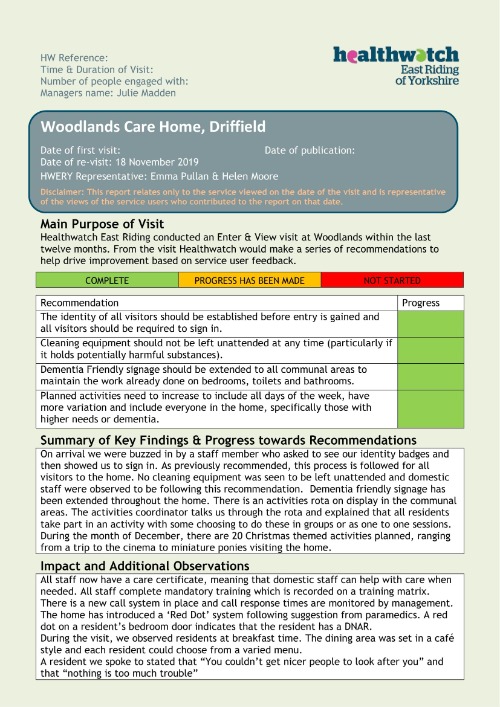 Woodlands Enter & View re-visit