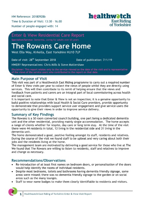 The Rowans Enter & View