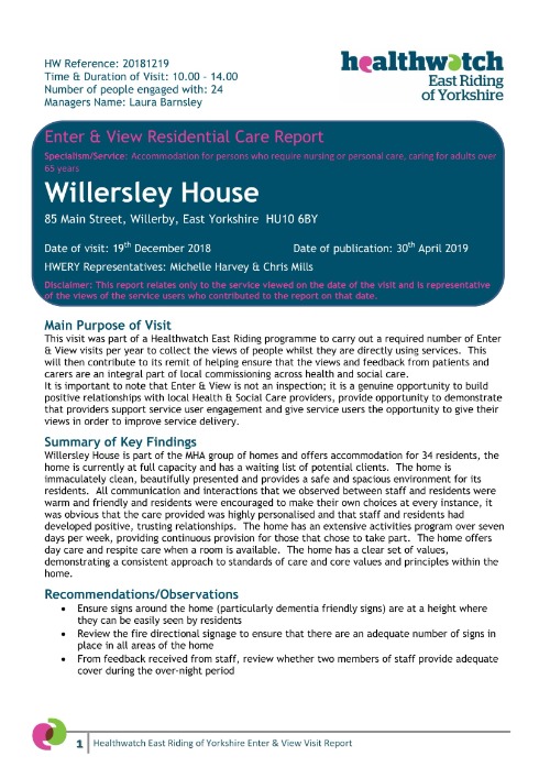 Willersley House Enter & View